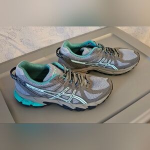 Asics Gel Sonoma Trail Running Shoes Gray Mint Green Size 7